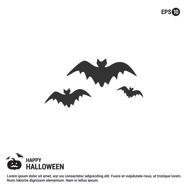 Icône chauves-souris Halloween . — Image vectorielle