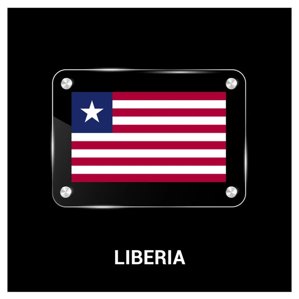 Plaque de verre drapeau Liberia — Image vectorielle