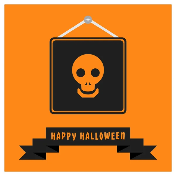 Icono del cráneo. Feliz Halloween — Vector de stock