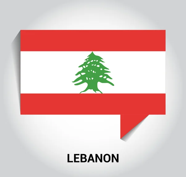 Three dimensional 3d Lebanon flag — Stock Vector