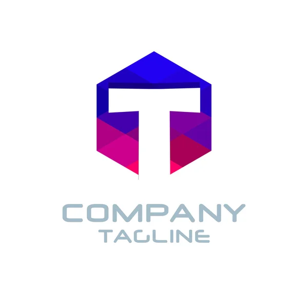 T Lettera Logo Icona Mosaico Design — Vettoriale Stock