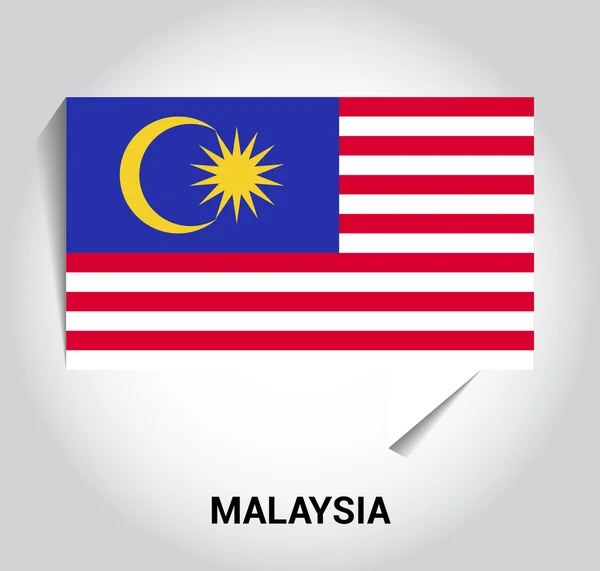 Tiga dimensi bendera Malaysia 3d - Stok Vektor