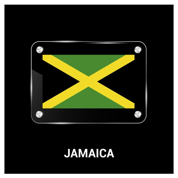 Jamaica Flag glass plate — Stock Vector