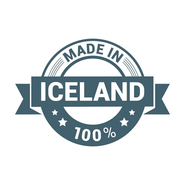Made in Iceland - Timbro rotondo in gomma — Vettoriale Stock