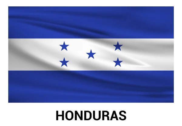 Honduras hullámzó zászlaja a hivatalos színekben — Stock Vector