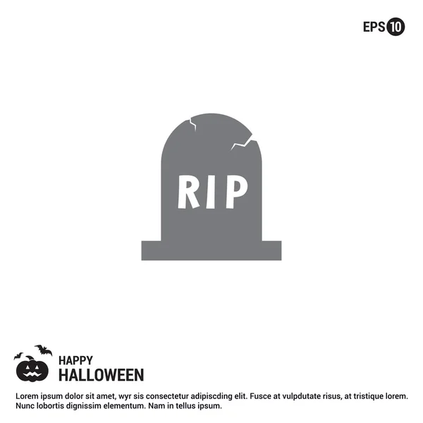 Halloween RIP Grave Stone icono . — Archivo Imágenes Vectoriales