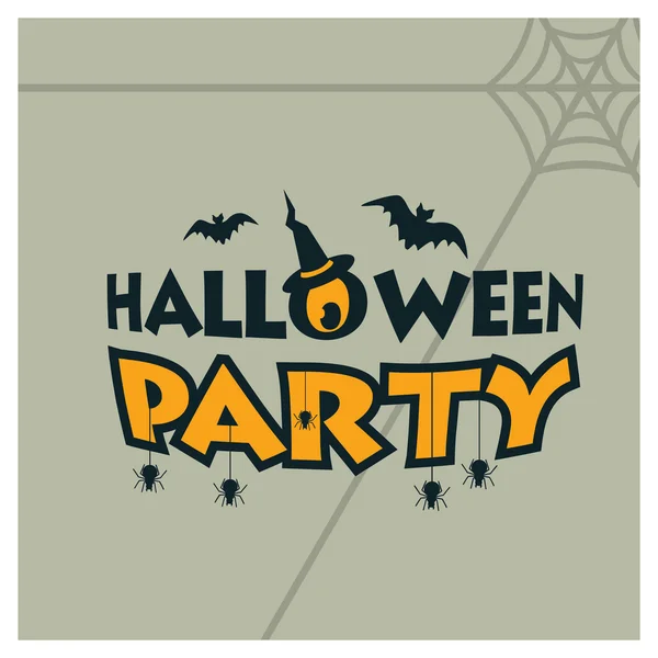 Créatif effrayant Halloween Party typographie — Image vectorielle