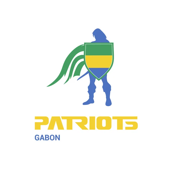 Concepto de patriotas de Gabón — Vector de stock