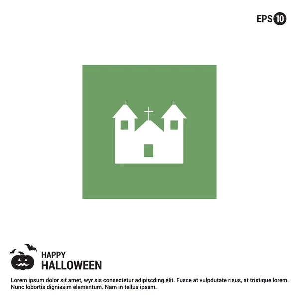 Het pictogram van de kerk. Vrolijke Halloween — Stockvector