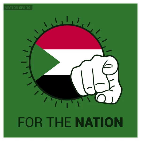 Sudão país bandeira conceito — Vetor de Stock