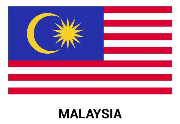 Malaysische Flagge in den offiziellen Farben — Stockvektor