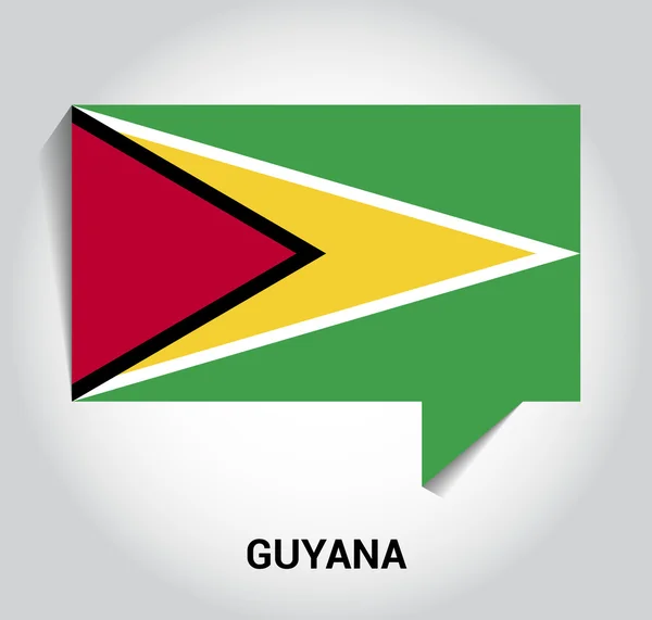 Three dimensional 3d Guyana flag — Stock Vector