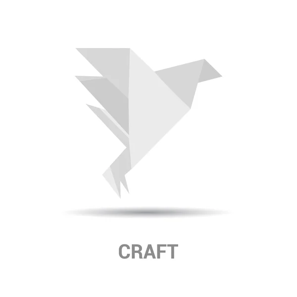 Biały ptak w stylu origami — Wektor stockowy