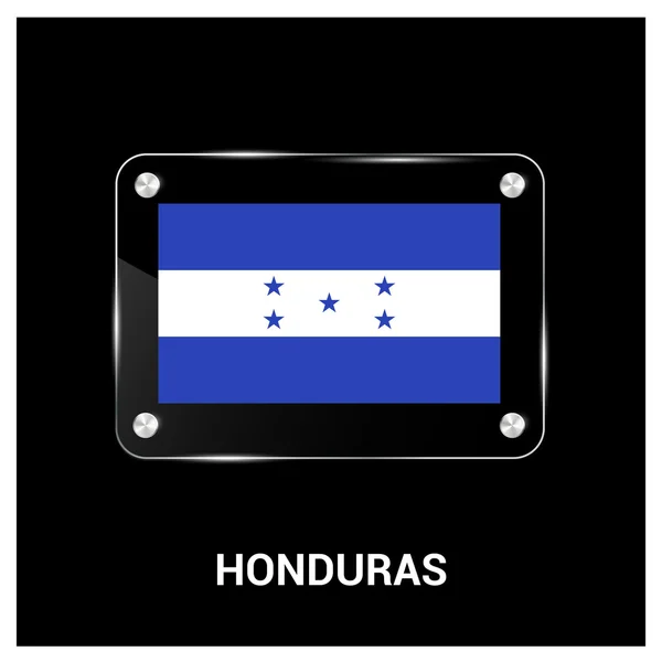 Bandeira de Honduras placa de vidro —  Vetores de Stock