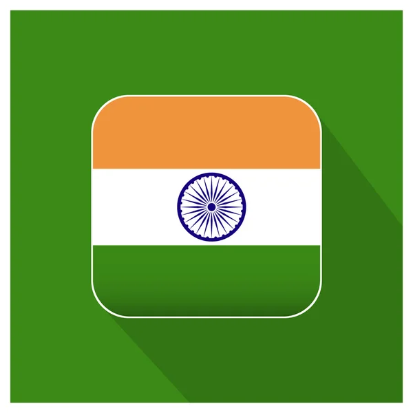 Indien flagga knappen — Stock vektor