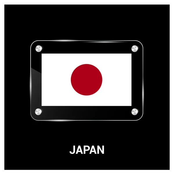 Piring kaca bendera Jepang - Stok Vektor