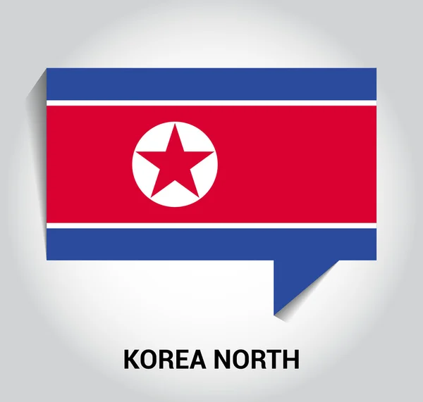 Three dimensional 3d North Korea flag — Stock Vector