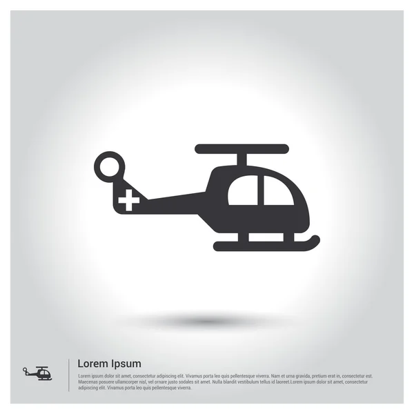 Icono de helicóptero de ambulancia — Vector de stock