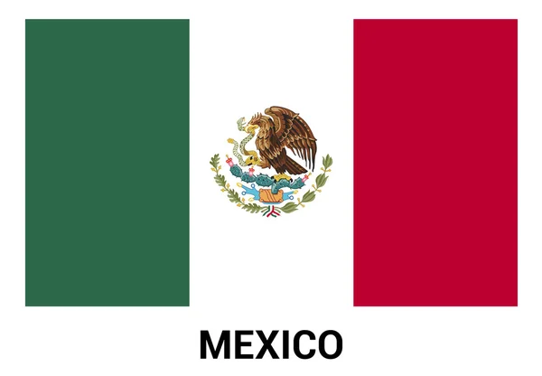 Meksika bayrağı resmi renklerde — Stok Vektör