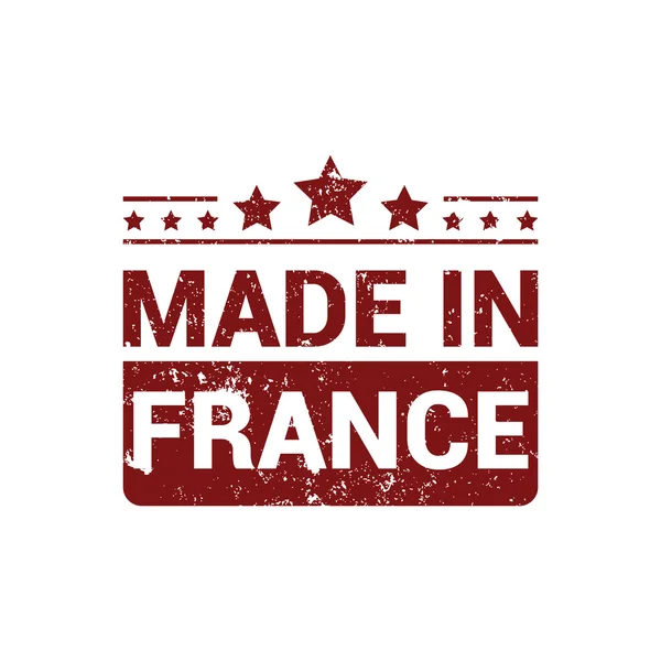 Πραγματοποιήθηκαν στη Γαλλία - κόκκινο καουτσούκ σφραγίδα — Διανυσματικό Αρχείο