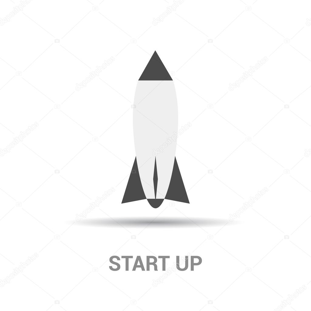 Space rocket, startup icon Space rocket, startup icon
