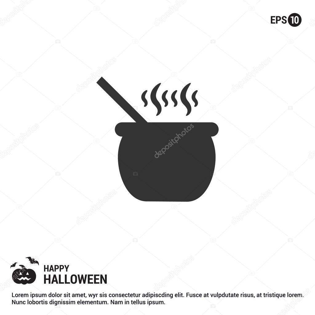 Halloween cauldron icon.