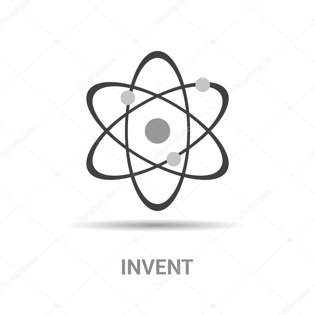 Science atom, molecule icon. vector illustration, invent concept