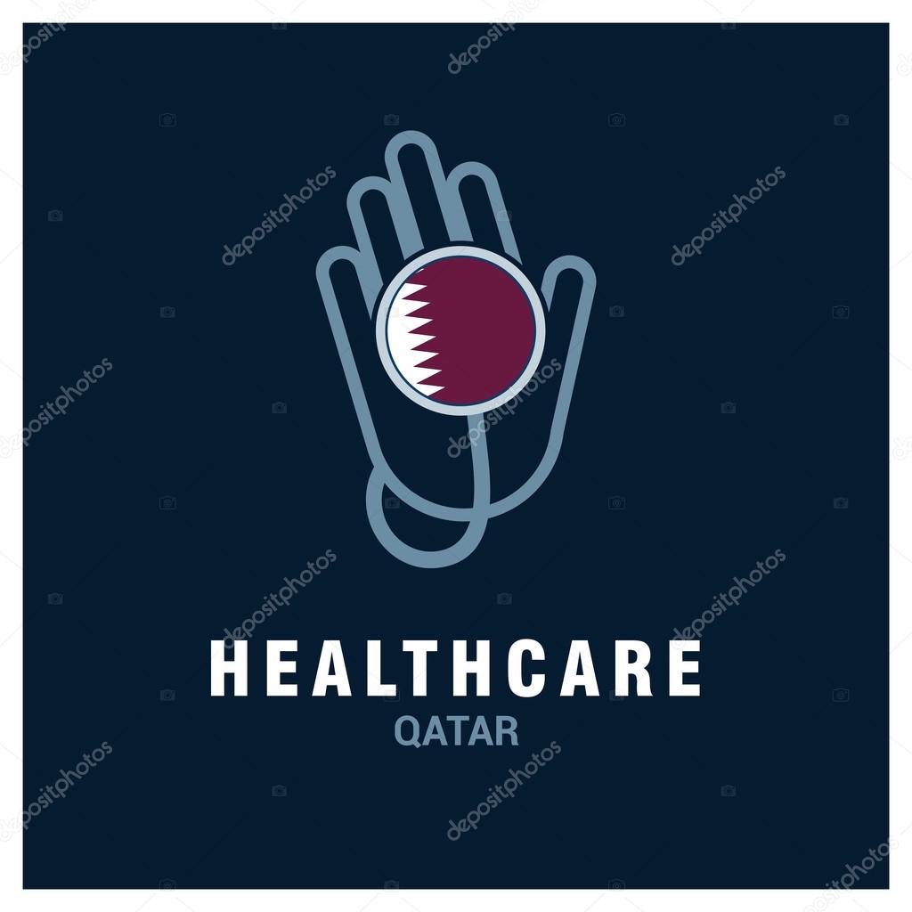 Qatar National flag on stethoscope — Stock Vector © ibrandify 93844324