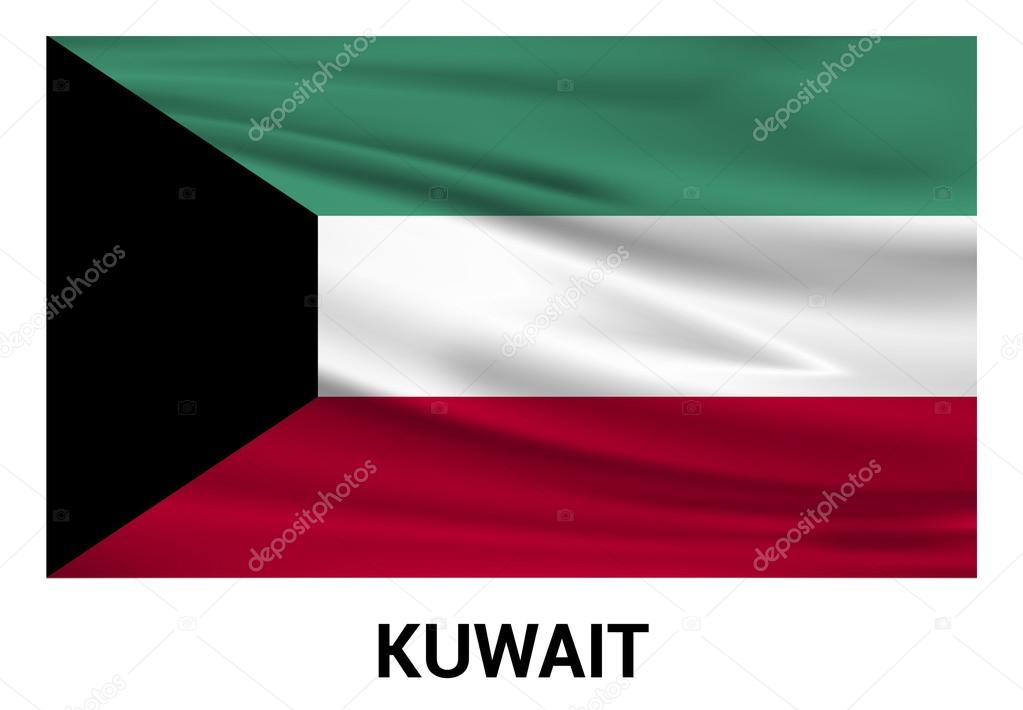 Kuwait Flag in official colors