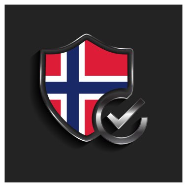 ok security shield Norway flag clipart