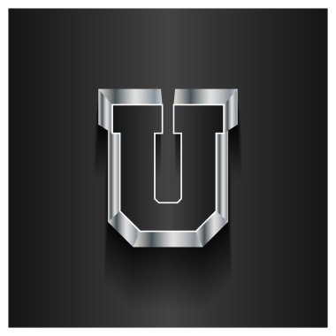 U harfi logosunu görmeniz gerekir. Alfabe 3d logo