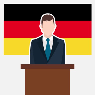 işadamı Almanya bayrağı ile