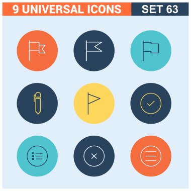 Abstract collection flat Universal Icon set.