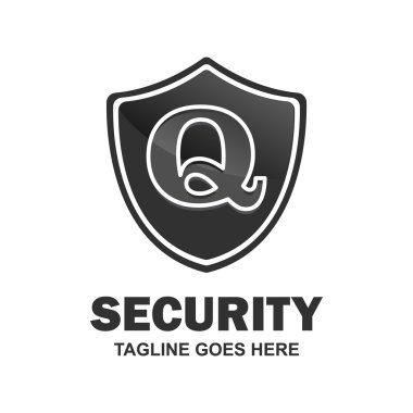 Güvenlik siyah kalkan logo tasarlamak