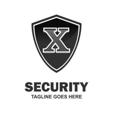 Güvenlik siyah kalkan logo tasarlamak