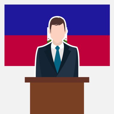 işadamı Haiti bayrak ile