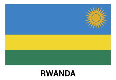 Ruanda bayrak izole vektör resmi renklerde