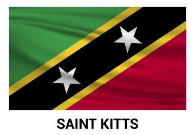 Saint Kitts bayrak resmi renklerde