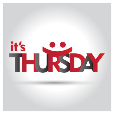 Its Thursday. Creative red and gray Typography clipart