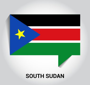 üç boyutlu 3d Güney Sudan bayrağı