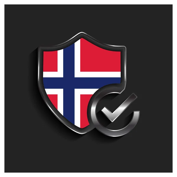 OK Sicherheitsschild norwegische Flagge — Stockvektor