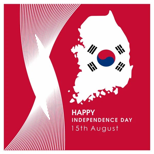 Sydkorea självständighetsdagen. — Stock vektor