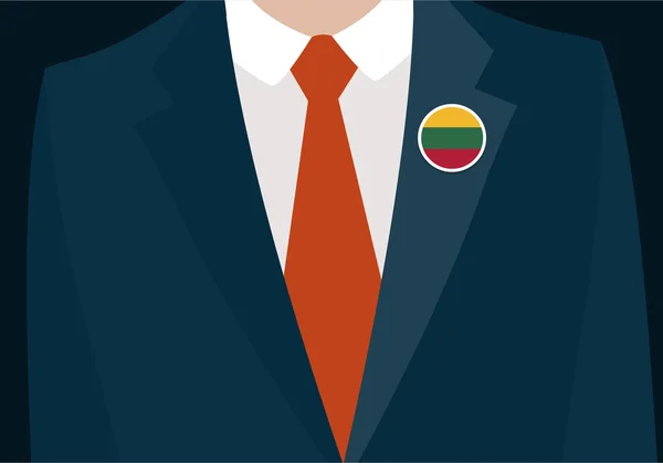 Ανδρικό κοστούμι με σημαία Λιθουανίας Badge. — Διανυσματικό Αρχείο