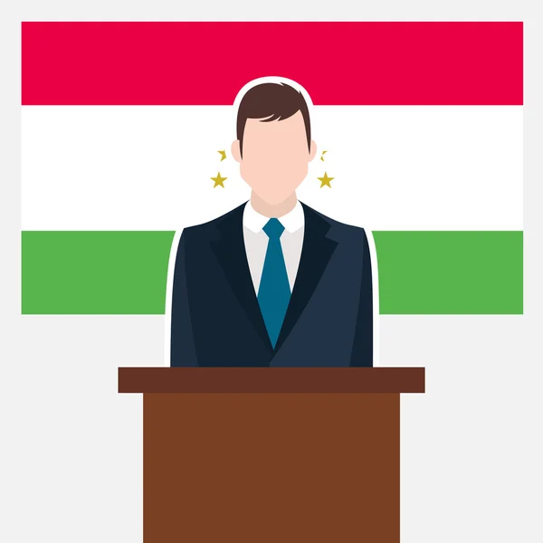 Empresário com bandeira do Tajiquistão — Vetor de Stock