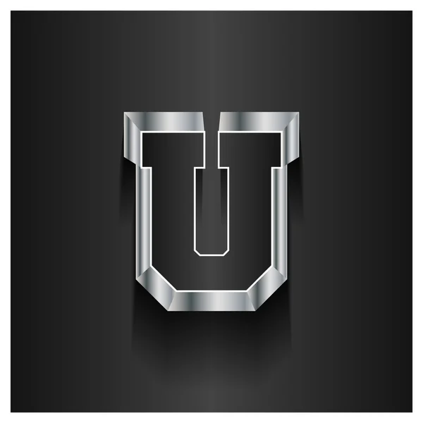 Letter U logo. Alphabet 3D logotype — Stock Vector