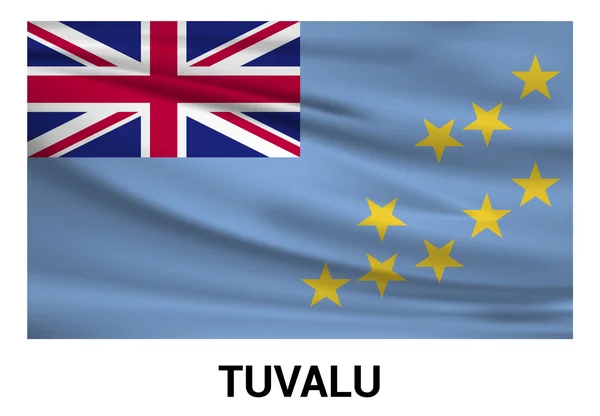 Tuvalu bayrağı resmi renklerde — Stok Vektör