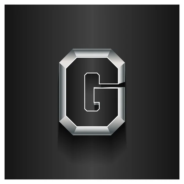 Litera G logo. Alfabet logotyp 3d — Wektor stockowy
