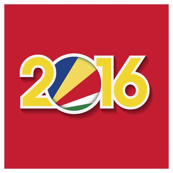 2016 år med Seychellerna flagga — Stock vektor