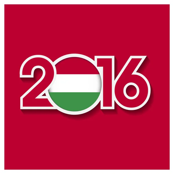2016 år med Ungern flagga — Stock vektor