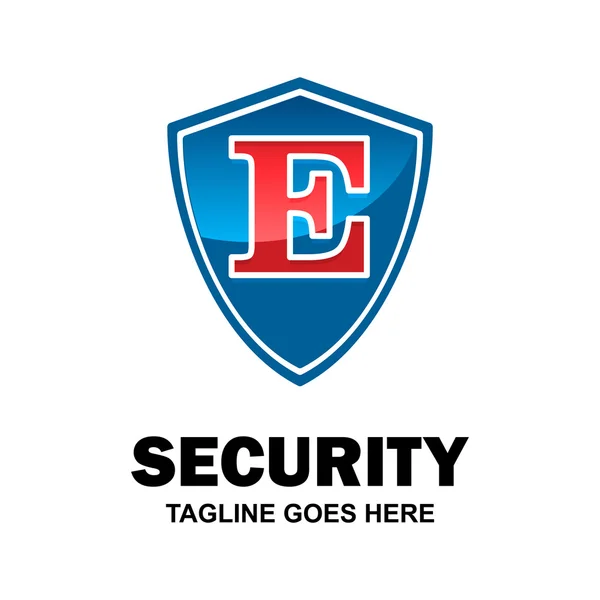 Logo tipografía azul Escudo rojo . — Vector de stock